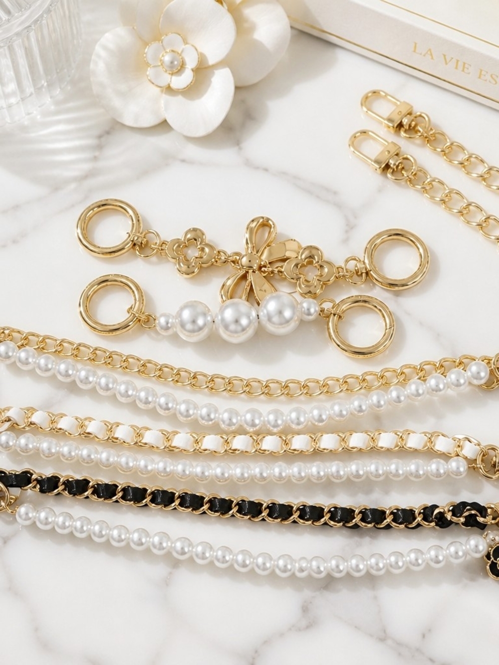 Gold Pearl Multi-Style Women's Purse Extensions